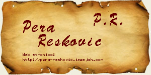 Pera Resković vizit kartica